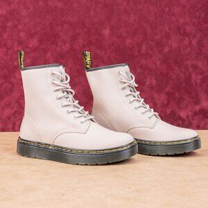 Dr Martens Unisex Zavala Taupe Leather Flat Combat boots M6 W7